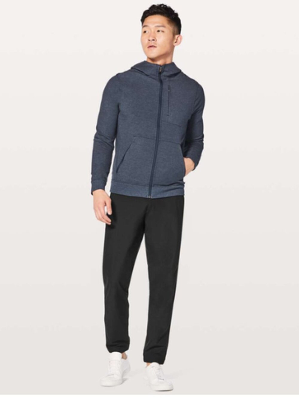 Lululemon City Sweat Zip Hoodie Heathered True Navy Blue XL Men